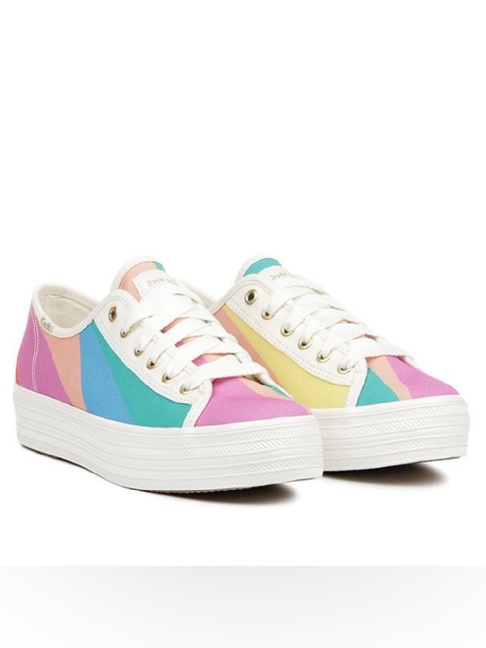 Keds For Kate SpadeSize 8 Pastel Stripe Platform Sneakers - Limited Edition